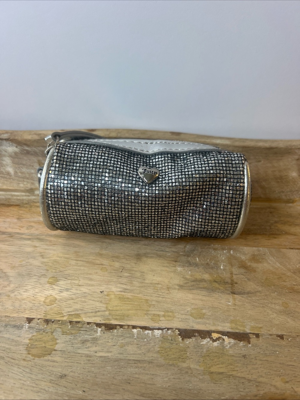Juicy Couture Silver Rhinestone Cylinder micro bag !! NO STRAPS